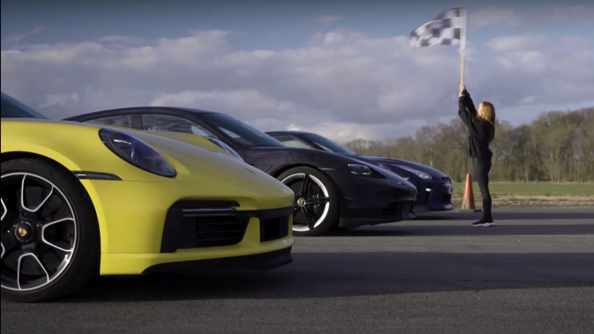 Porshe drag race vs nissan gt-r