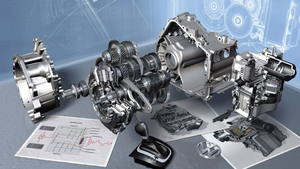 The interior of the seven-gear DSG gearbox DQ 200.